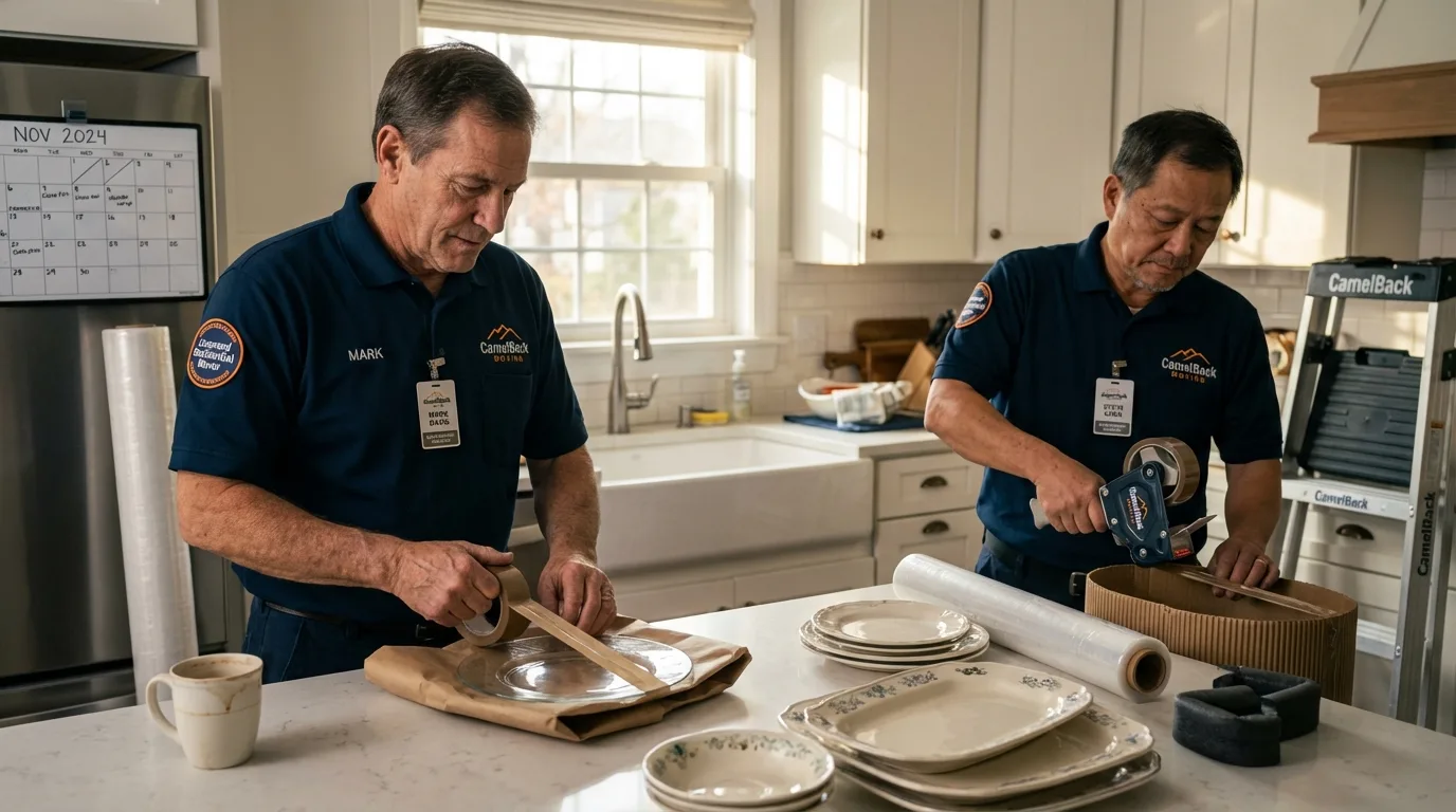 Professional crew packing kitchen dishware in Potosi, MO